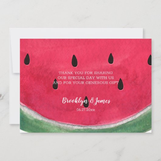 Summer Weddenschap Bedankt kaarten met watermeloen (Achterkant)