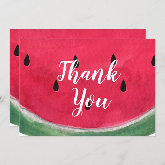 Summer Weddenschap Bedankt kaarten met watermeloen (Voorkant / Achterkant)