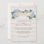Summer Wedding BOHO Shiplap Wooden Board Hydrangea Kaart (Voorkant)