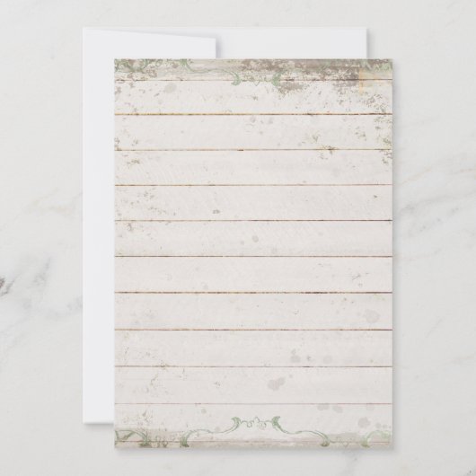 Summer Wedding BOHO Shiplap Wooden Board Hydrangea Kaart (Achterkant)