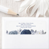 Summer Wedding Bright Blue Floral Retouradres Etiket (Insitu)