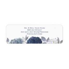 Summer Wedding Bright Blue Floral Retouradres Etiket