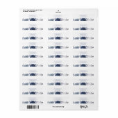 Summer Wedding Bright Blue Floral Retouradres Etiket (Full Sheet)