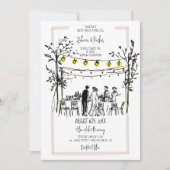 Summer Wedding hand getekende foto en Qr-code Kaart (Voorkant)