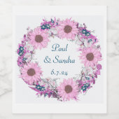 Summer Wedding Nuptial Reception  Floral Wijn Etiket (Enkel label)