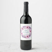 Summer Wedding Nuptial Reception  Floral Wijn Etiket (Voorkant)