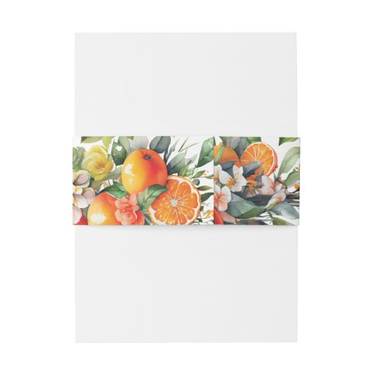 Summer Wedding Oranje Citrus Fruit Personalized Uitnodigingen Wikkel (Achterkant Voorbeeld)