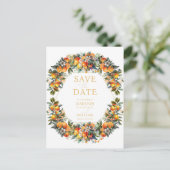 Summer Wedding Oranje Citrus Save the Date Aankondigingskaart (Staand voorkant)