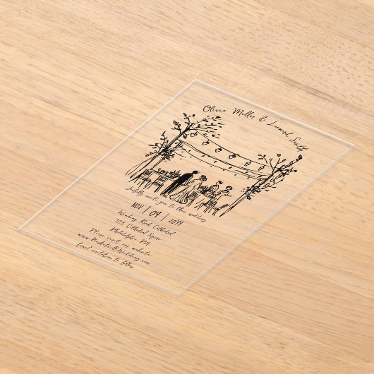 Summer Wedding schetste uitnodiging (Laagn)