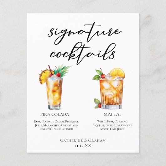 Summer Wedding Signature Cocktails Menu (Voorkant)