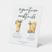 Summer Wedding Signature Cocktails Menu Reclamebord Met Voetstuk (Voorkant)