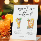 Summer Wedding Signature Cocktails Menu Reclamebord Met Voetstuk