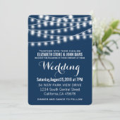 Summer Wedding String Lights Design Kaart (Staand voorkant)