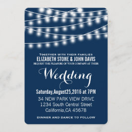 Summer Wedding String Lights Design Kaart
