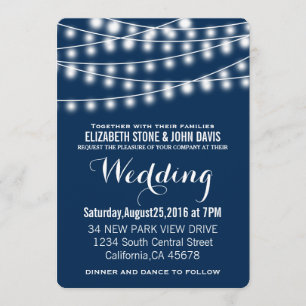 Summer Wedding String Lights Design Kaart
