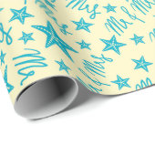 Summer Wedding Zee Star Helder Geel Naadloos Cadeaupapier (Rol Hoek)