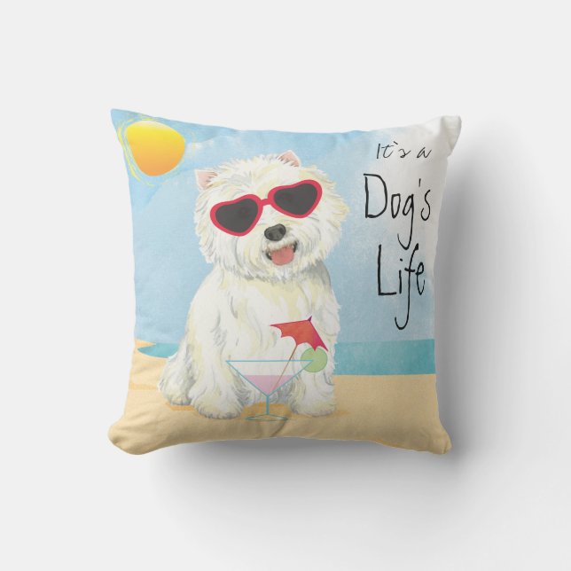 Summer Westie Buitenkussen (Voorkant)