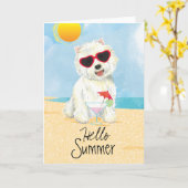 Summer Westie Kaart (Gele Bloem)