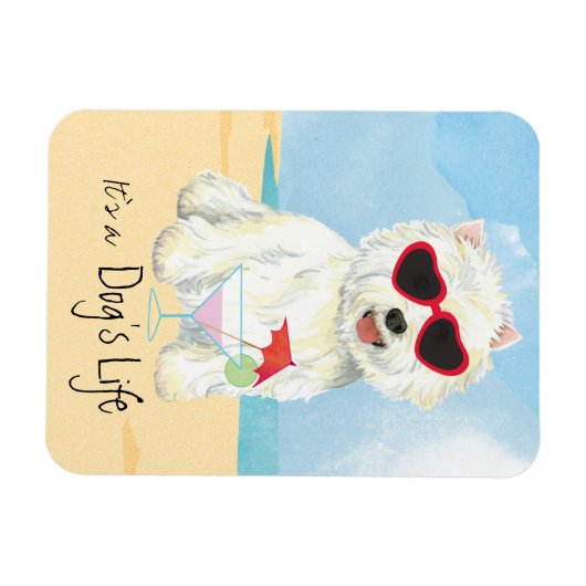 Summer Westie Magneet (Horizontaal)