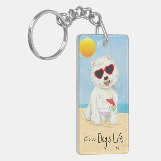 Summer Westie Sleutelhanger (Voorkant Links)