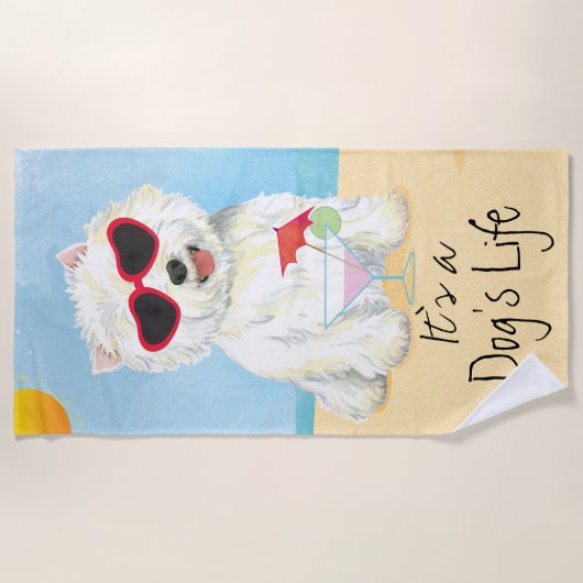 Summer Westie Strandlaken (Voorkant)