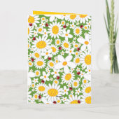 Summer White Daisies en Red Ladybugs Whimsical Kaart (Achterkant)