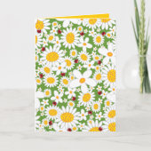 Summer White Daisies en Red Ladybugs Whimsical Kaart (Voorkant)