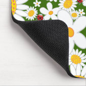 Summer White Daisies en Whimsical Red Ladybugs Muismat (Hoek)