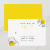 Summer White Daisies Wedding RSVP Kaart (Voorkant / Achterkant)