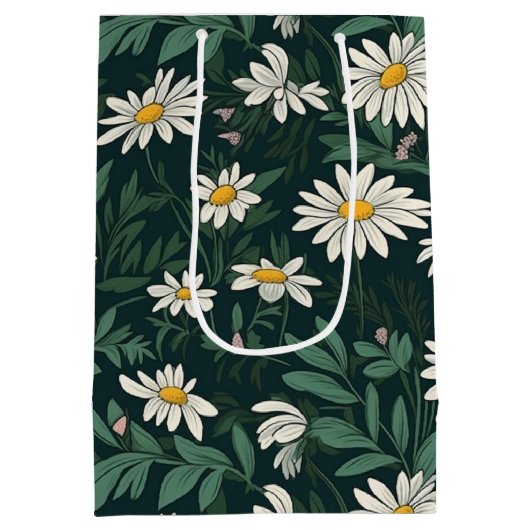 Summer White Daisy Meadow Medium Cadeauzakje (Achterkant)
