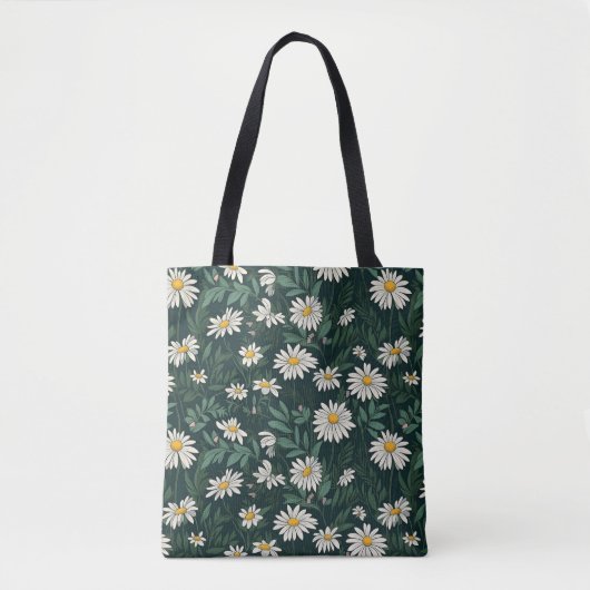 Summer White Daisy Meadow Tote Bag (Voorkant)