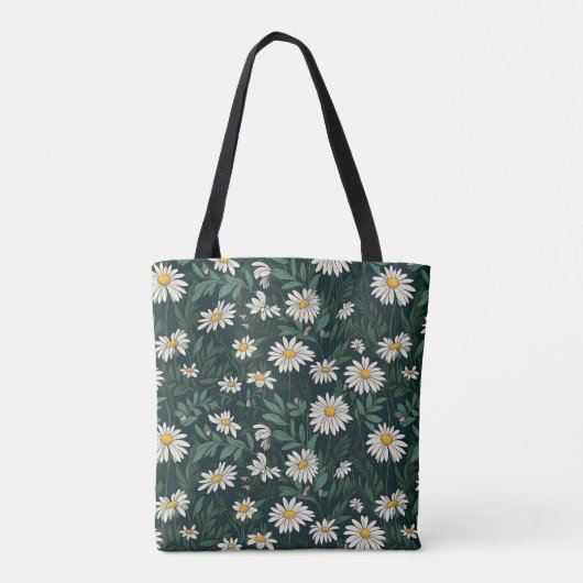Summer White Daisy Meadow Tote Bag (Achterkant)