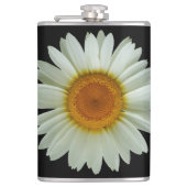 Summer White Daisy op Black Heupfles (Voorkant)