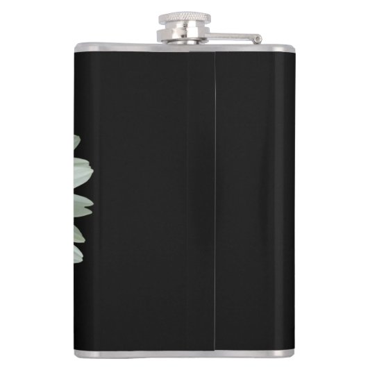 Summer White Daisy op Black Heupfles (Achterkant)