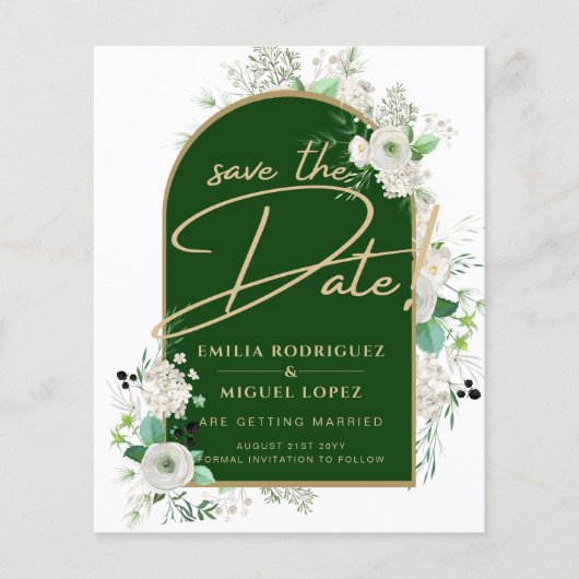 Summer White Roses Emerald Green Arch Wedding (Voorkant)