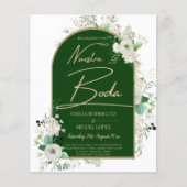 Summer White Roses Emerald Green Arch Wedding Flyer (Voorkant)