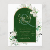 Summer White Roses Emerald Green Arch Wedding IV Flyer (Voorkant)