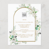 Summer White Roses Emerald Greenery Wedding Flyer (Achterkant)