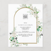 Summer White Roses Emerald Greenery Wedding Flyer (Achterkant)