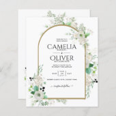 Summer White Roses Emerald Sage Greenery WEDDING (Voorkant / Achterkant)