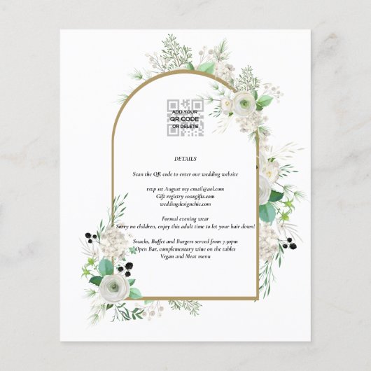 Summer White Roses Emerald Sage Greenery WEDDING (Achterkant)