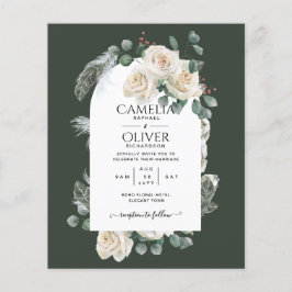 Summer White Roses Emerald Sage Greenery WEDDING