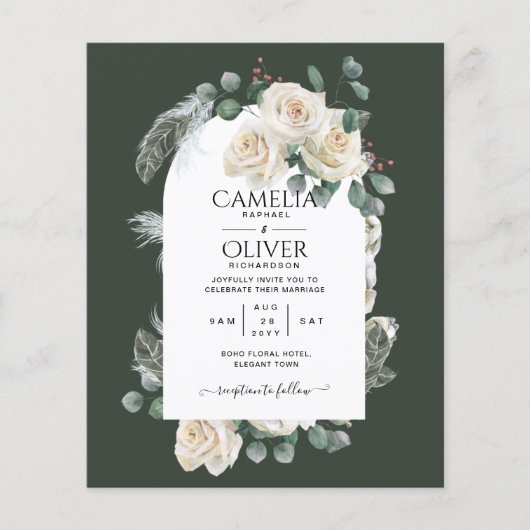 Summer White Roses Emerald Sage Greenery WEDDING (Voorkant)