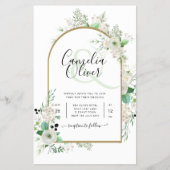 Summer White Roses Emerald Sage Greenery WEDDING Flyer (Voorkant)