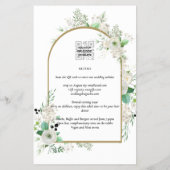 Summer White Roses Emerald Sage Greenery WEDDING Flyer (Achterkant)
