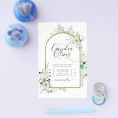 Summer White Roses Emerald Sage Greenery WEDDING Flyer (Enkel)