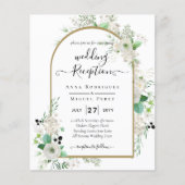 Summer White Roses Emerald Sage Greenery WEDDING Flyer (Voorkant)