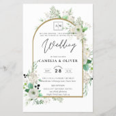 Summer White Roses Emerald Sage Greenery WEDDING Flyer (Voorkant)