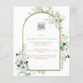Summer White Roses Emerald Sage Greenery WEDDING Flyer (Achterkant)