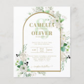 Summer White Roses Emerald Sage Greenery WEDDING Flyer (Voorkant)
